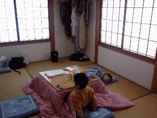 夕飯後、コタツで